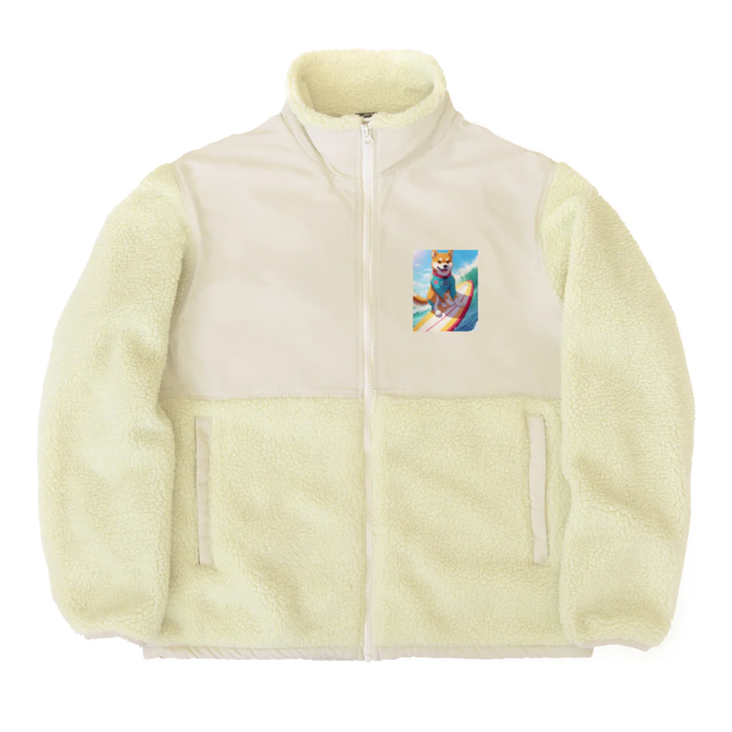 Lee17のサーフィンする柴犬 Boa Fleece Jacket