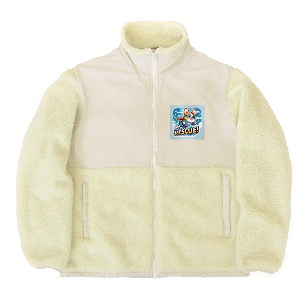 keikei5の柴犬の可愛らしいレスキュー犬 Boa Fleece Jacket