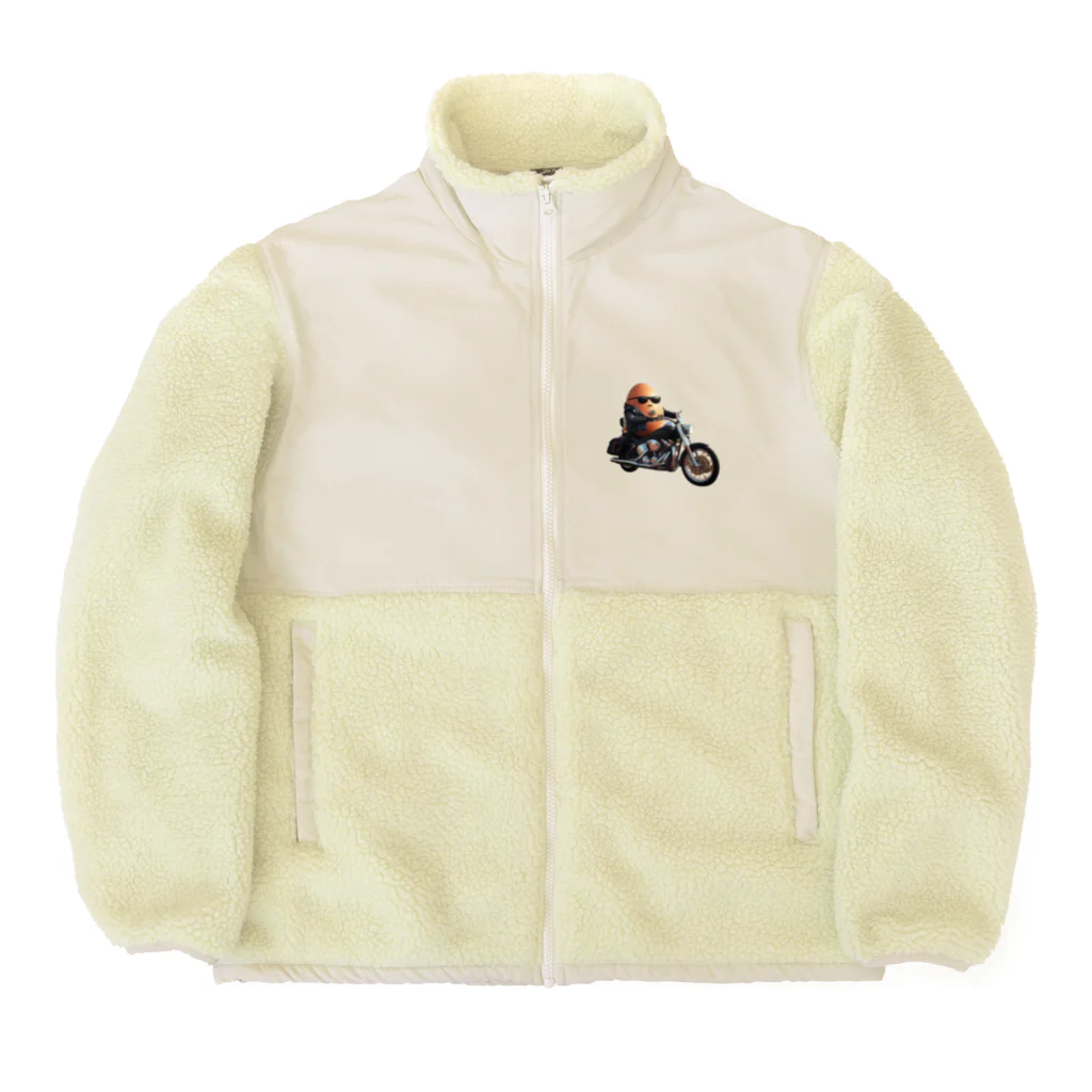 卵かけご飯 / Egg over riceのバイカーエッグ Boa Fleece Jacket