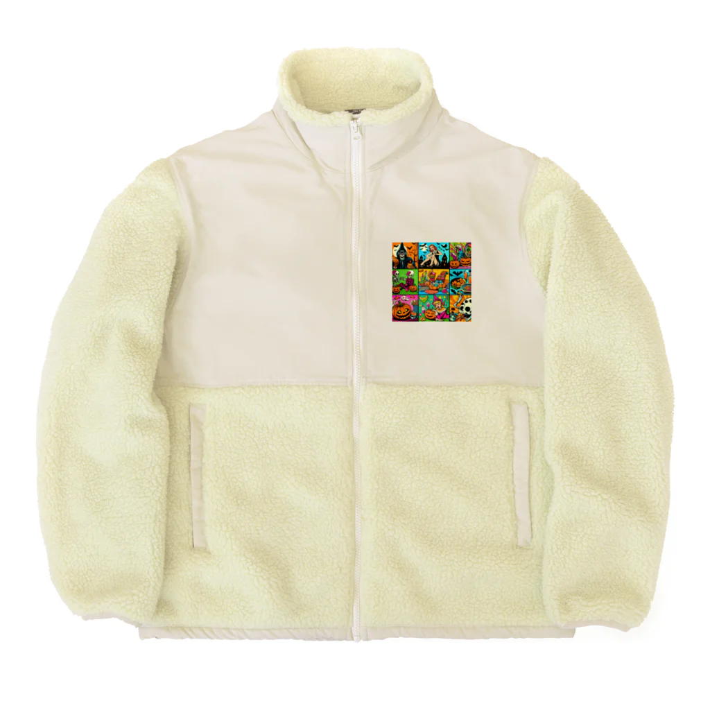 momonekokoのアメコミ風ハロウィン Boa Fleece Jacket