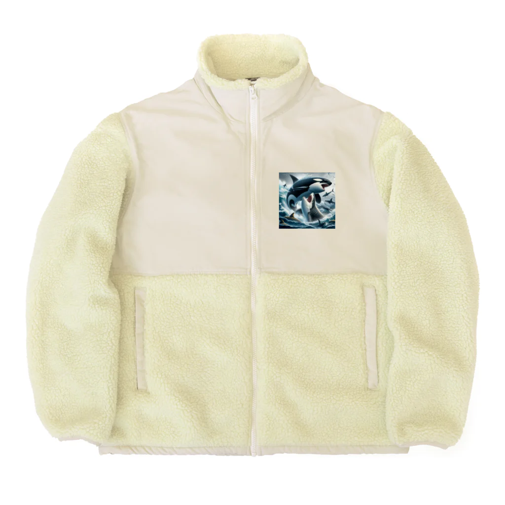 万事屋のシャチとサメが激突！ Boa Fleece Jacket