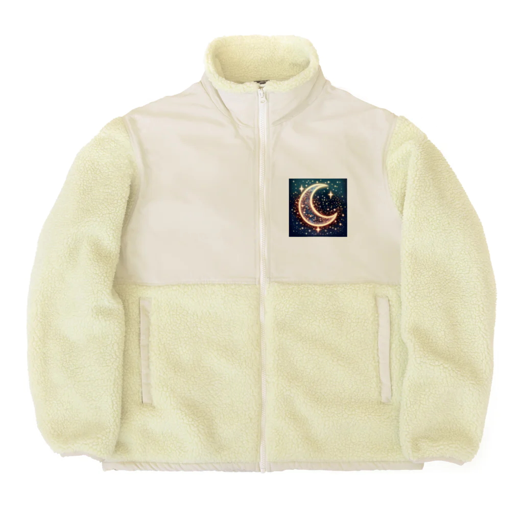moonlightcatのキラキラ輝くお月様 Boa Fleece Jacket