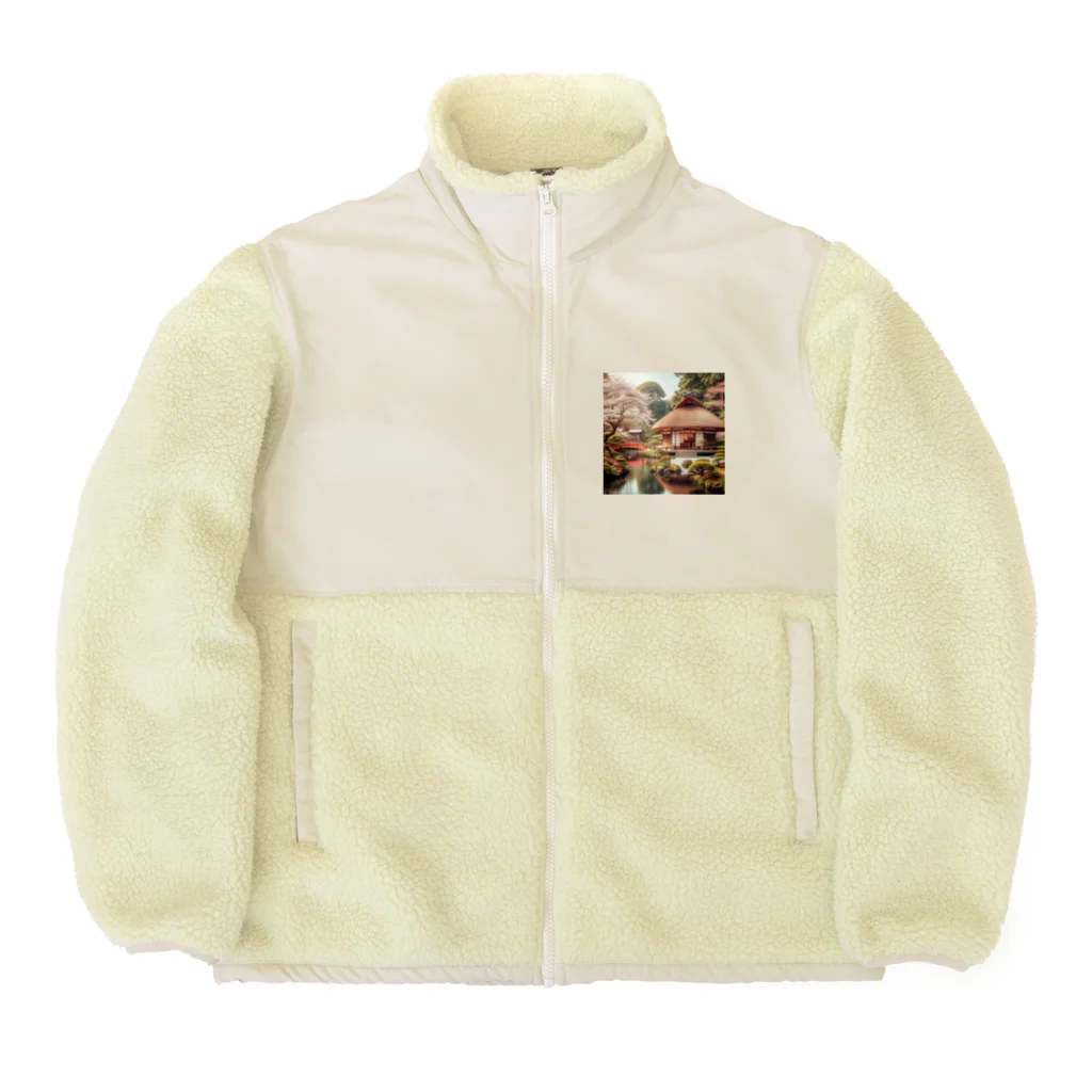 めろんグッズの日本の景色 Boa Fleece Jacket