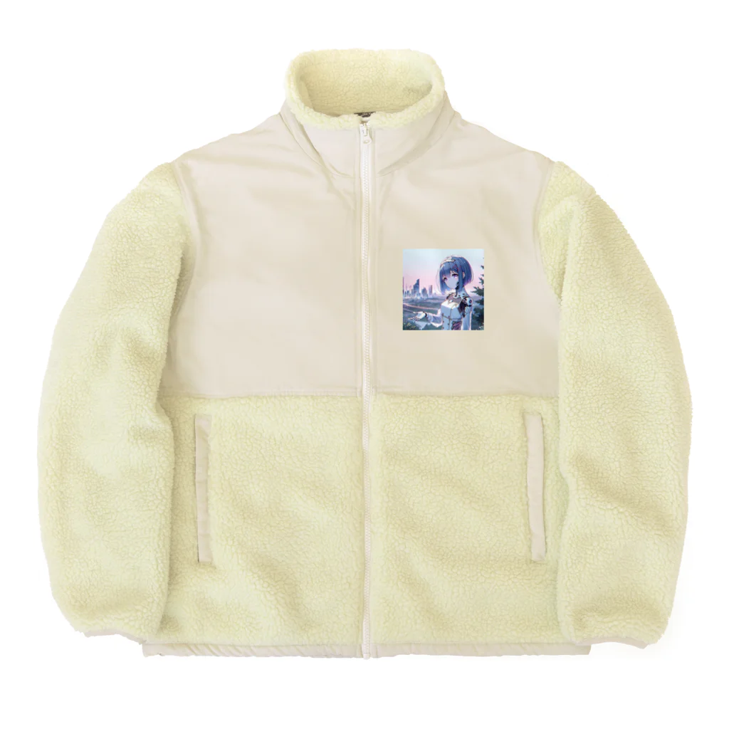 730naoのサイバーパンクガール Boa Fleece Jacket