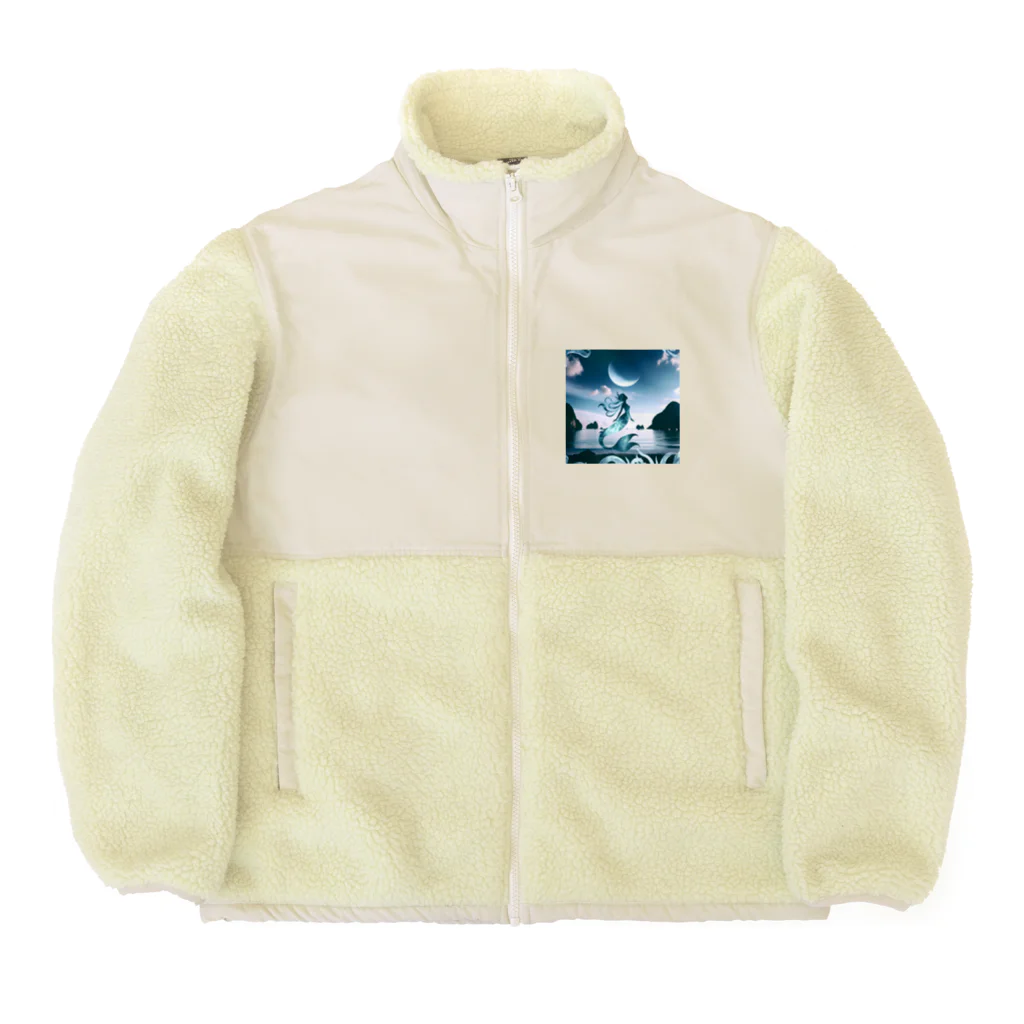 730naoの夜の海に突如現れる人魚！ Boa Fleece Jacket