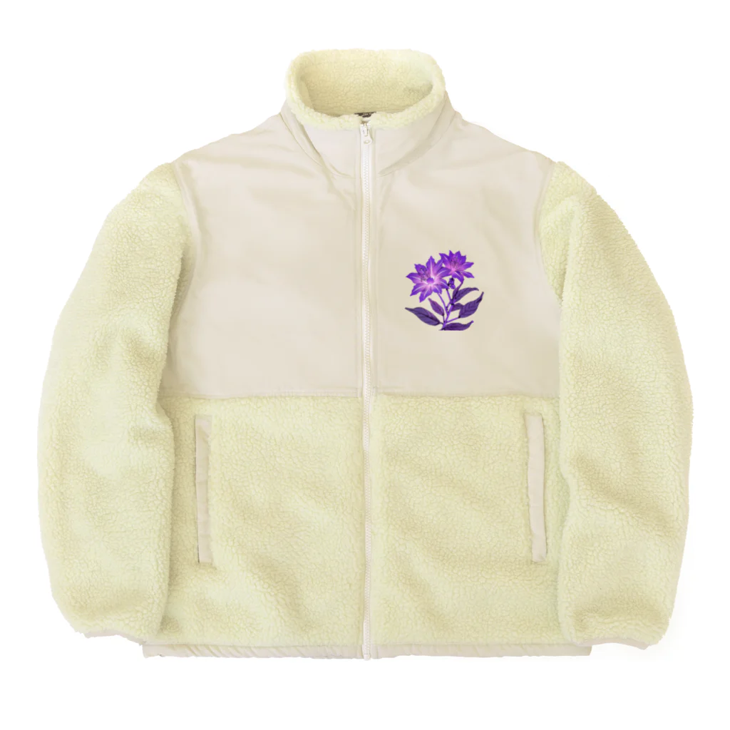 RetrowaveFlowerのRetrowaveFlower-ムラサキハナナ- Boa Fleece Jacket