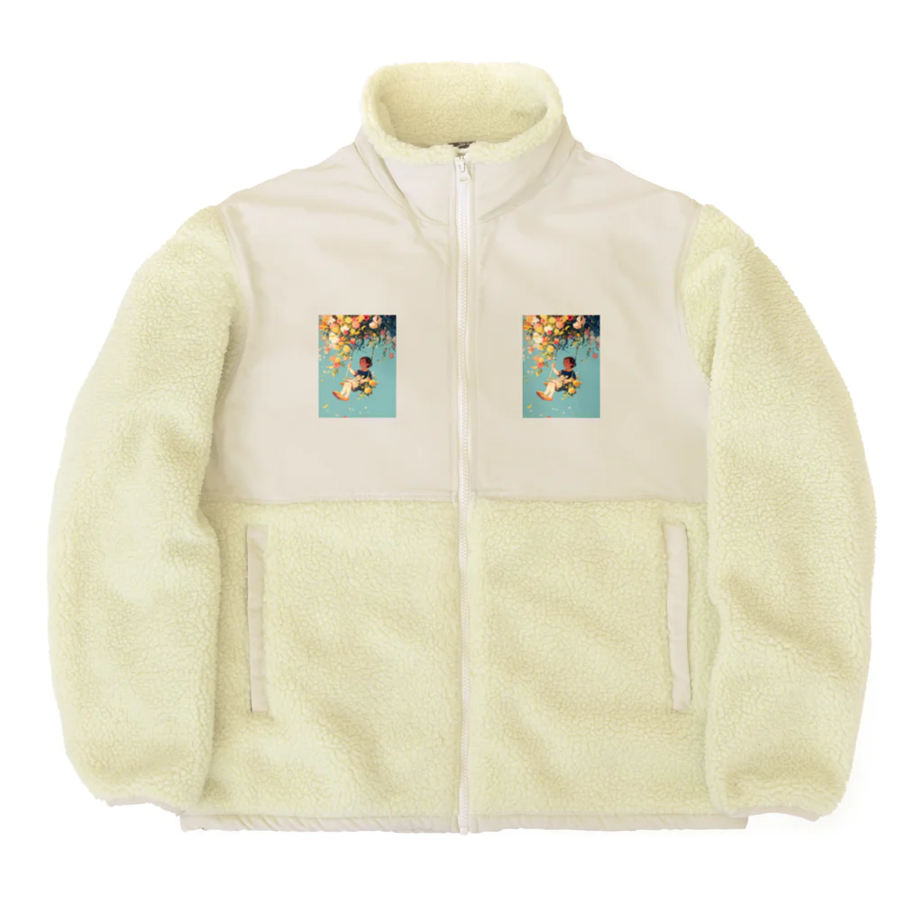 AQUAMETAVERSEの花ブランコに揺られ喜ぶ女の子　ラフルール　1859 Boa Fleece Jacket