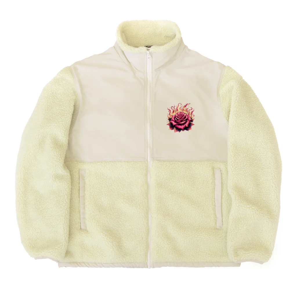 悪魔キャンディの「炎の中の薔薇」 Boa Fleece Jacket