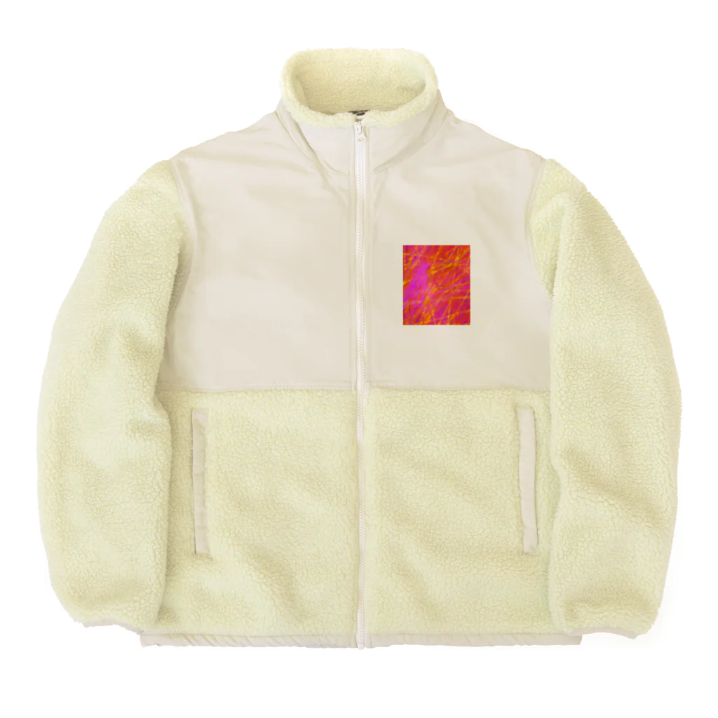 納豆ごはんの炎 Boa Fleece Jacket