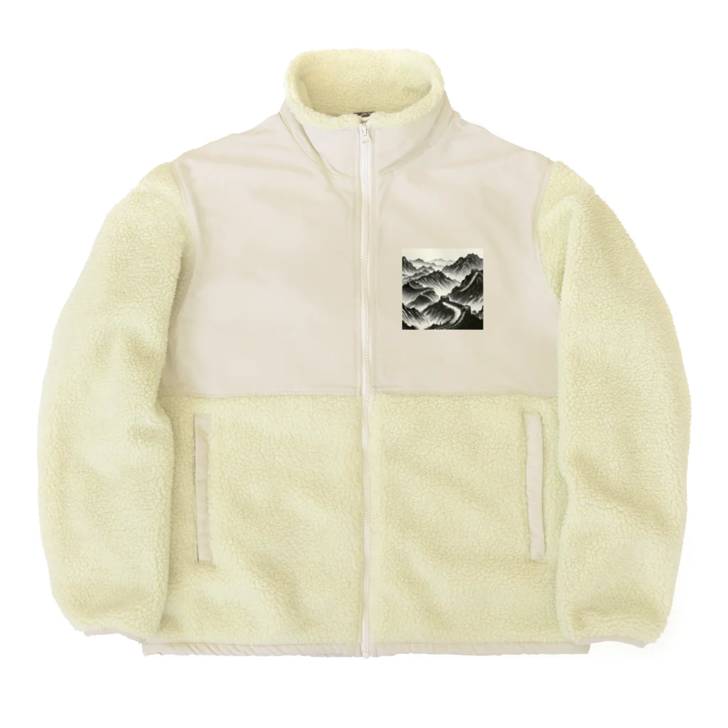 Hey和の万里の長城　世界遺産　日本風 Boa Fleece Jacket