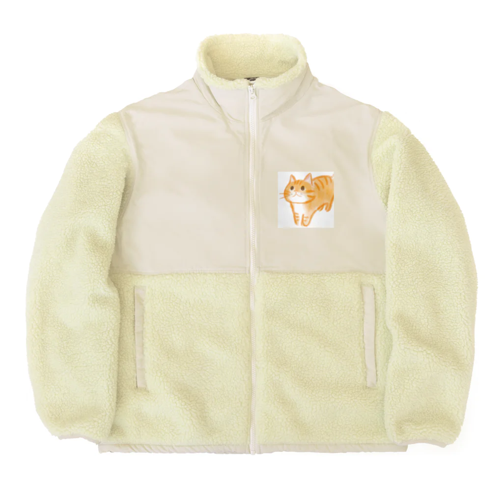 shopアルーニョのキュートなワクワクねこ Boa Fleece Jacket