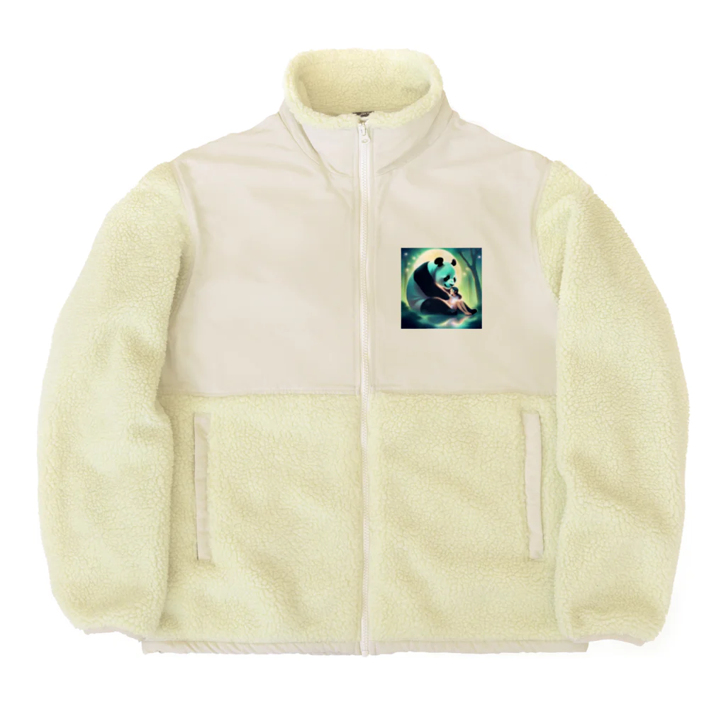 ぱんだ好きの店の月夜のパンダと女の子5 Boa Fleece Jacket