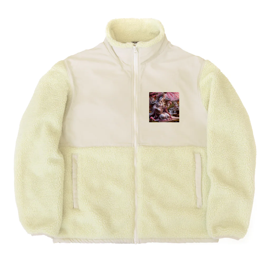 うりこみ屋の芸能の女神弁財天さま Boa Fleece Jacket