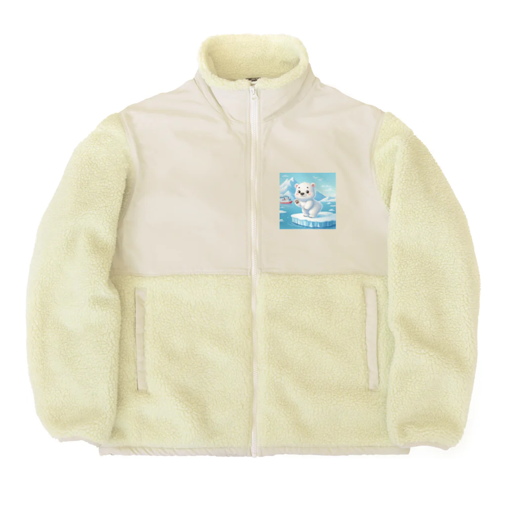 tmghillのキュートなシロクマのキャラクター Boa Fleece Jacket