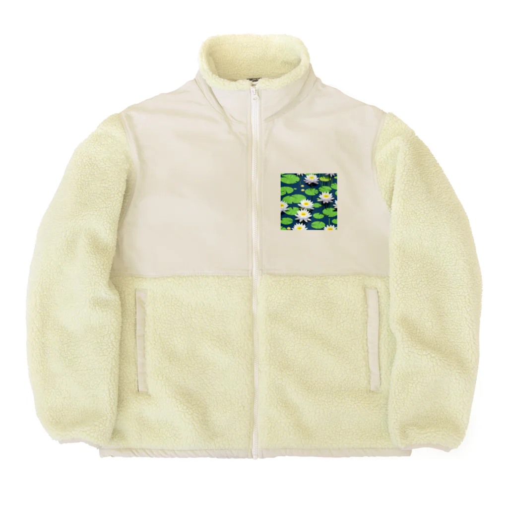 yukki1975のピクセルアートの5月_水芭蕉（みずばしょう） Boa Fleece Jacket