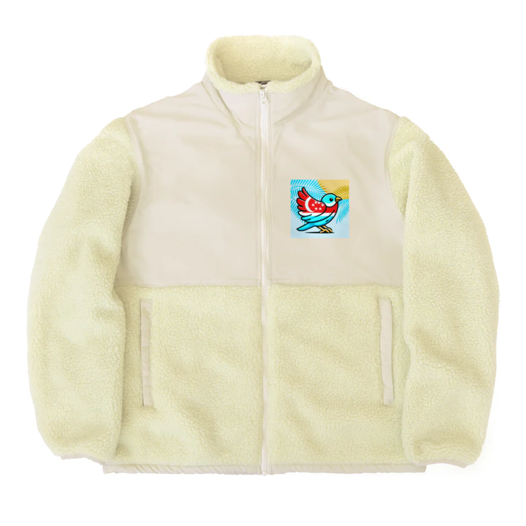 bugisショップの煌めくトロピカルバード🐦️ Boa Fleece Jacket