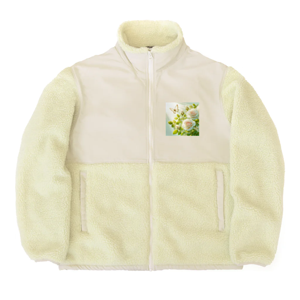 Rパンダ屋の「白薔薇」グッズ Boa Fleece Jacket