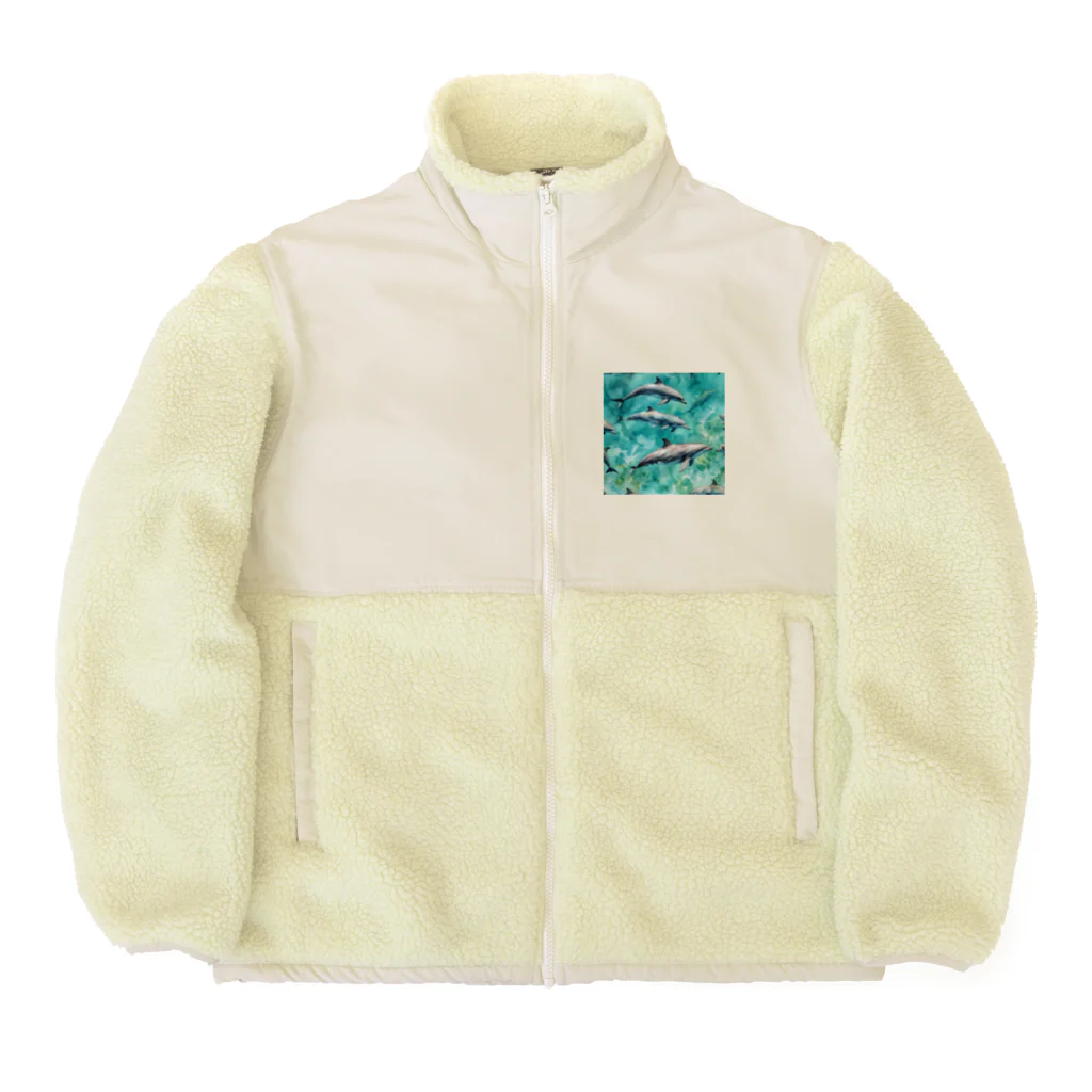 ma_kagawaのハワイのイルカ Boa Fleece Jacket