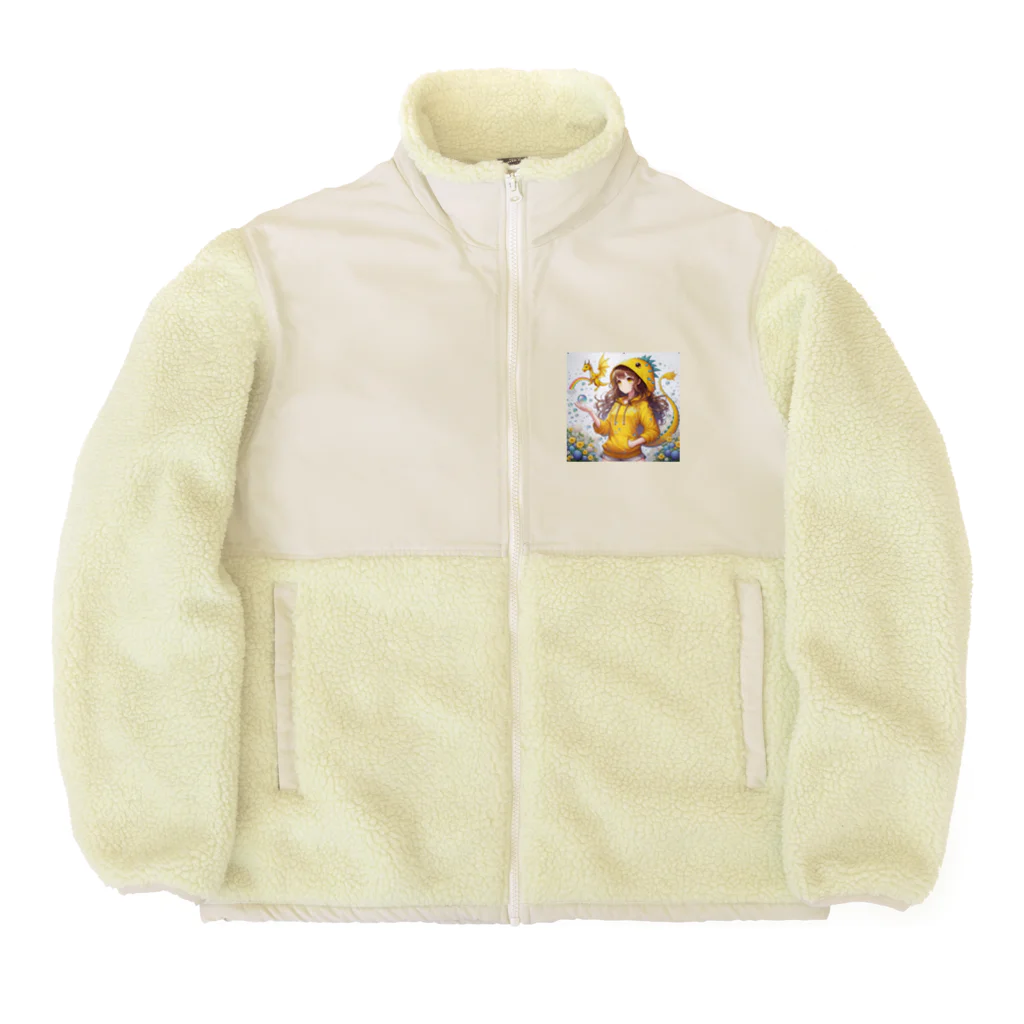 dramusumeのドラ娘とドラゴン Boa Fleece Jacket