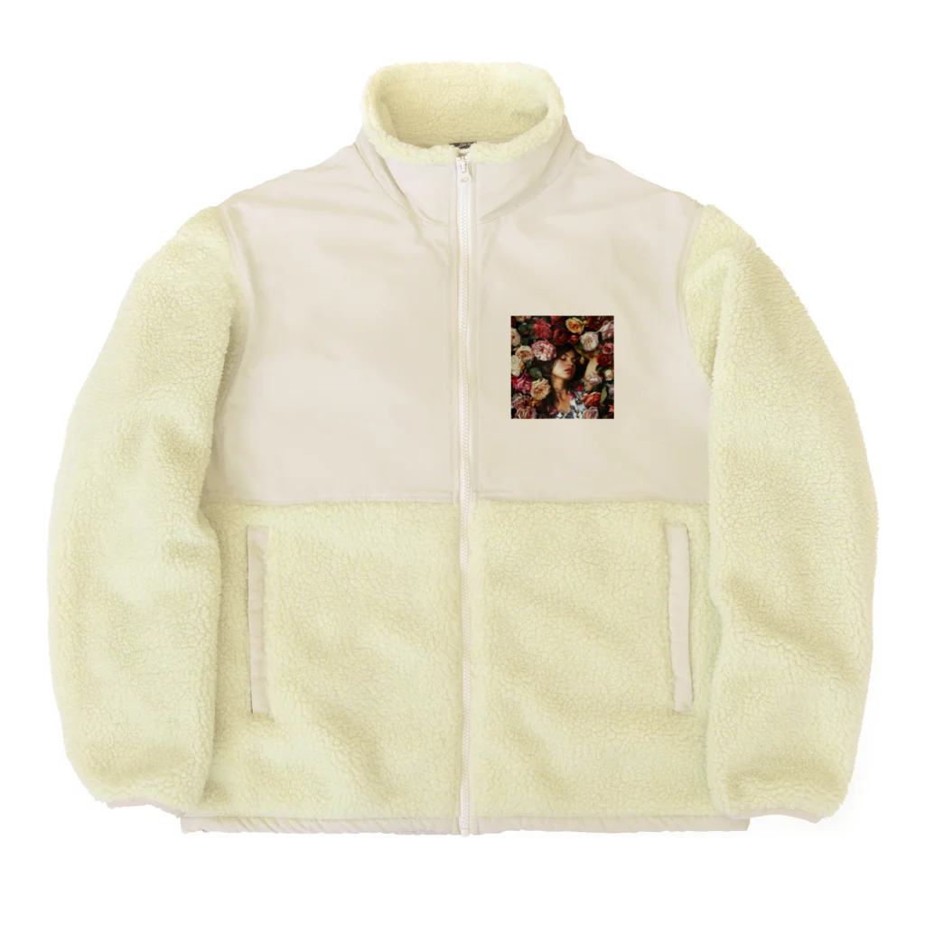 AQUAMETAVERSEのバラに囲まれた少女　美佐子 3320 Boa Fleece Jacket