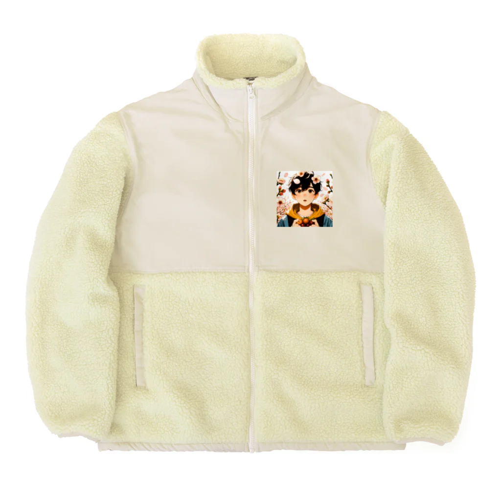 可愛い男の子イラスト販売所　By,keicyanの男の子　中学1年生　春 Boa Fleece Jacket