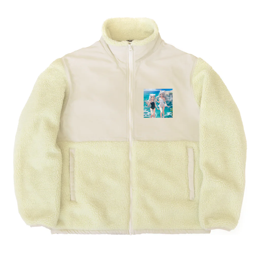 ねむねこのお店の猫耳少女00022 Boa Fleece Jacket