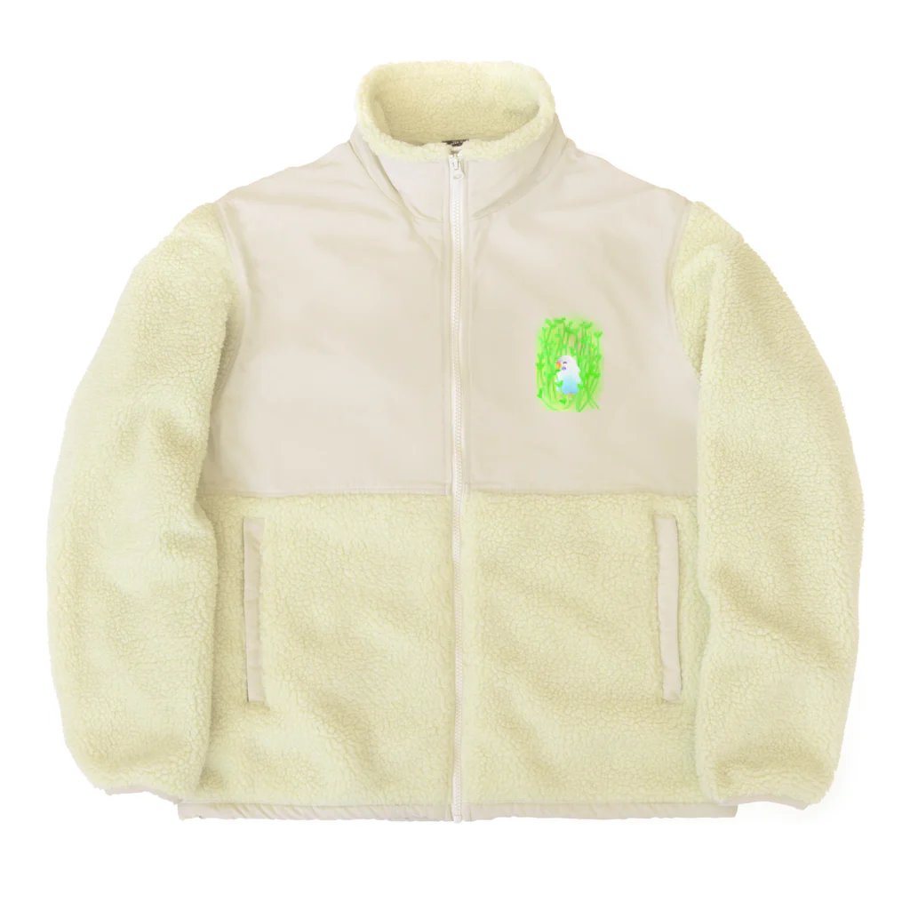 Lily bird（リリーバード）の豆苗まみれのセキセイちゃん Boa Fleece Jacket