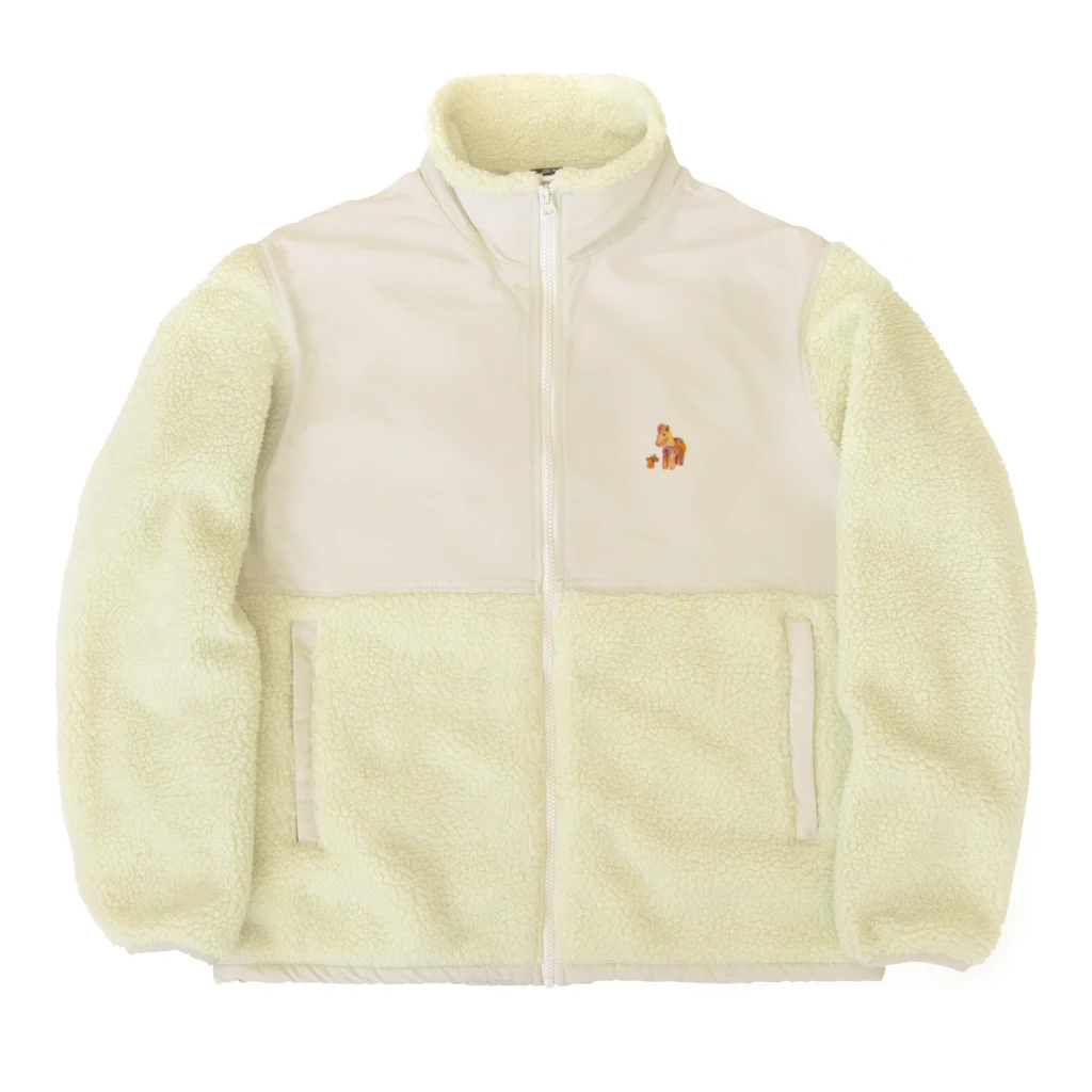 WAMI ARTの縄文の馬と犬 Boa Fleece Jacket