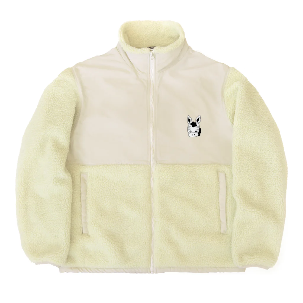 うまのお店の白黒のうま Boa Fleece Jacket