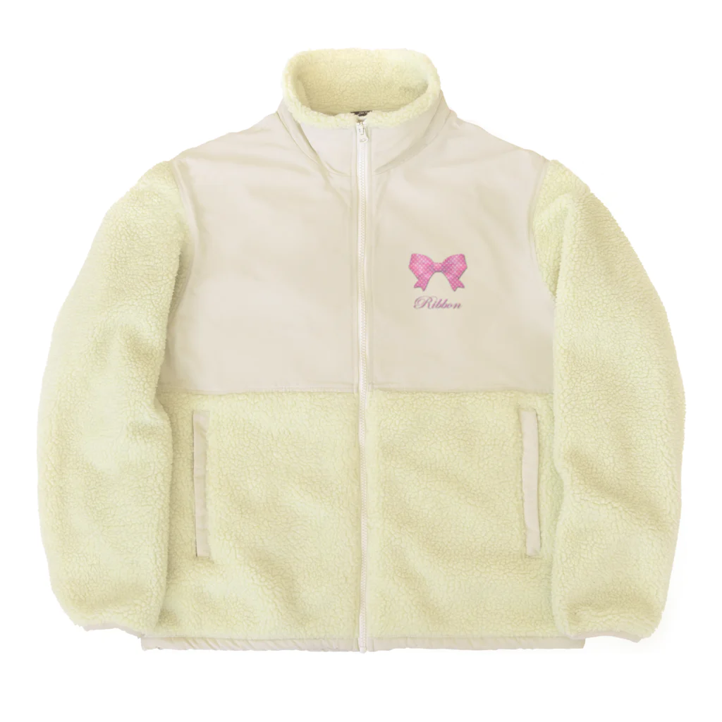 savannahのRibbon-Pink Boa Fleece Jacket