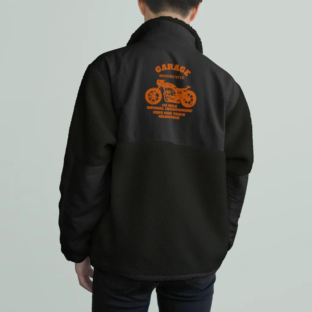 キッズモード某の武骨なバイクデザイン orange(前後pt） Boa Fleece Jacket