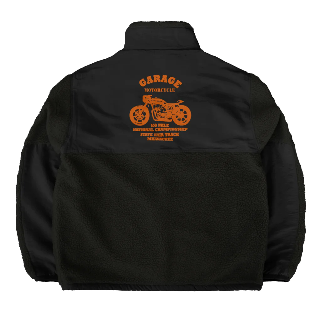 キッズモード某の武骨なバイクデザイン orange(前後pt） Boa Fleece Jacket