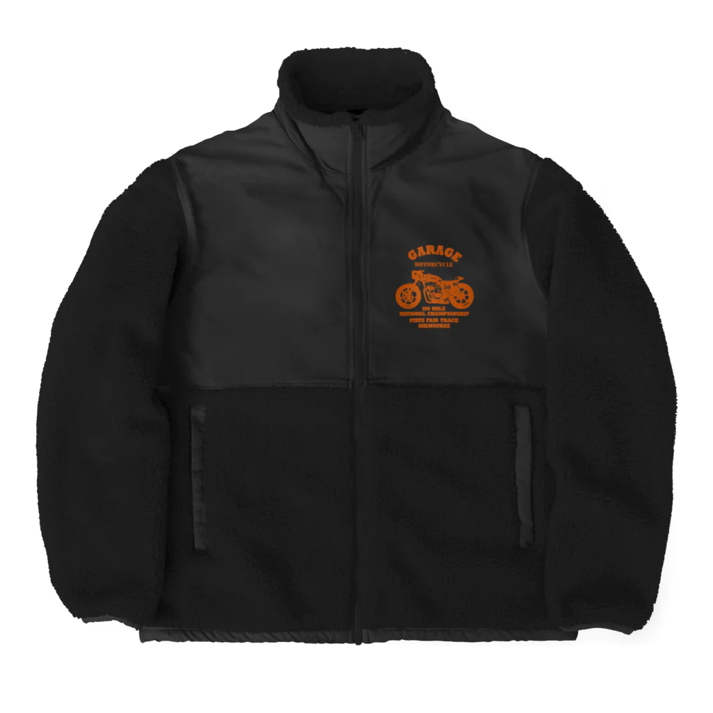 キッズモード某の武骨なバイクデザイン orange(前後pt） Boa Fleece Jacket