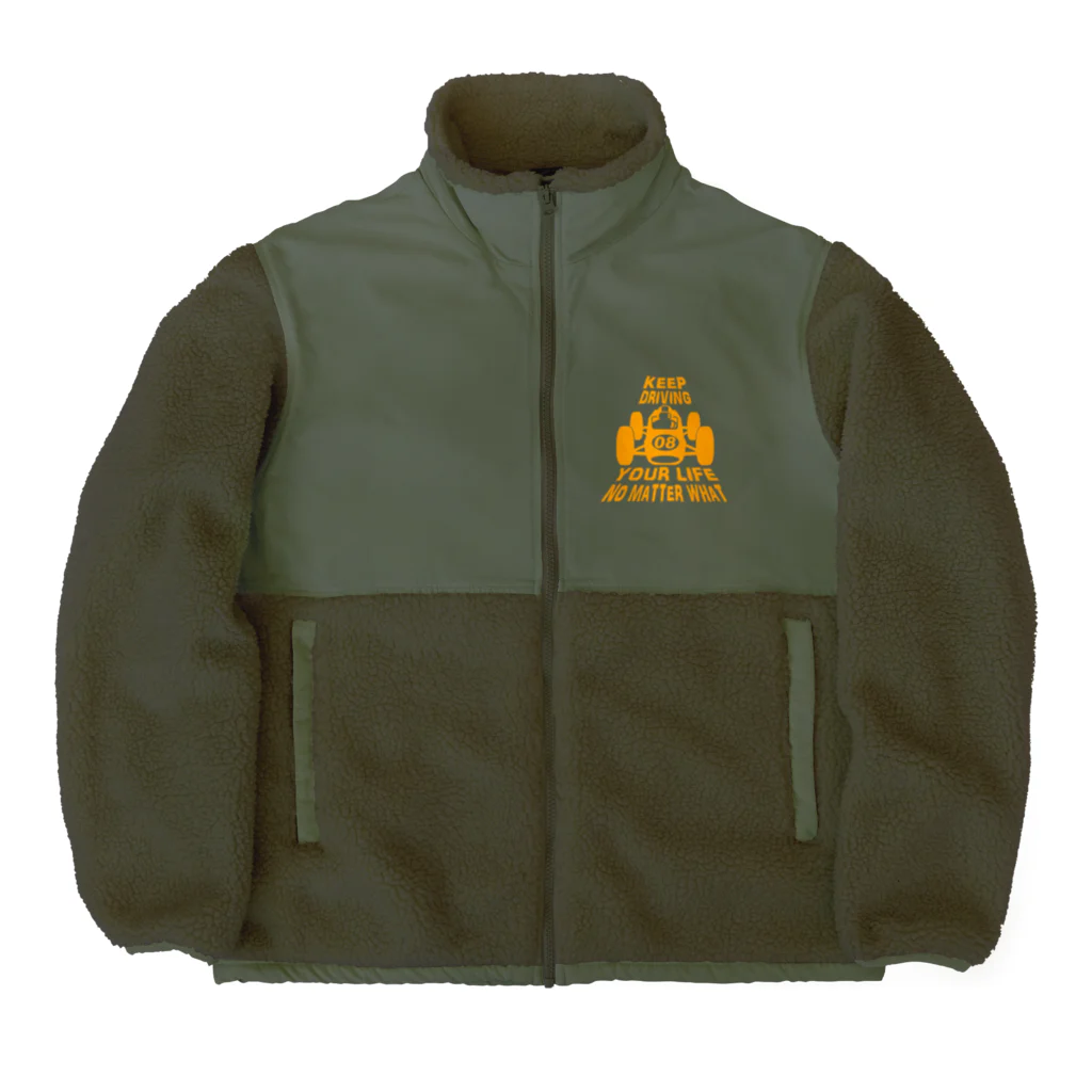 キッズモード某のレトロカーレーサー(イエロー) Boa Fleece Jacket