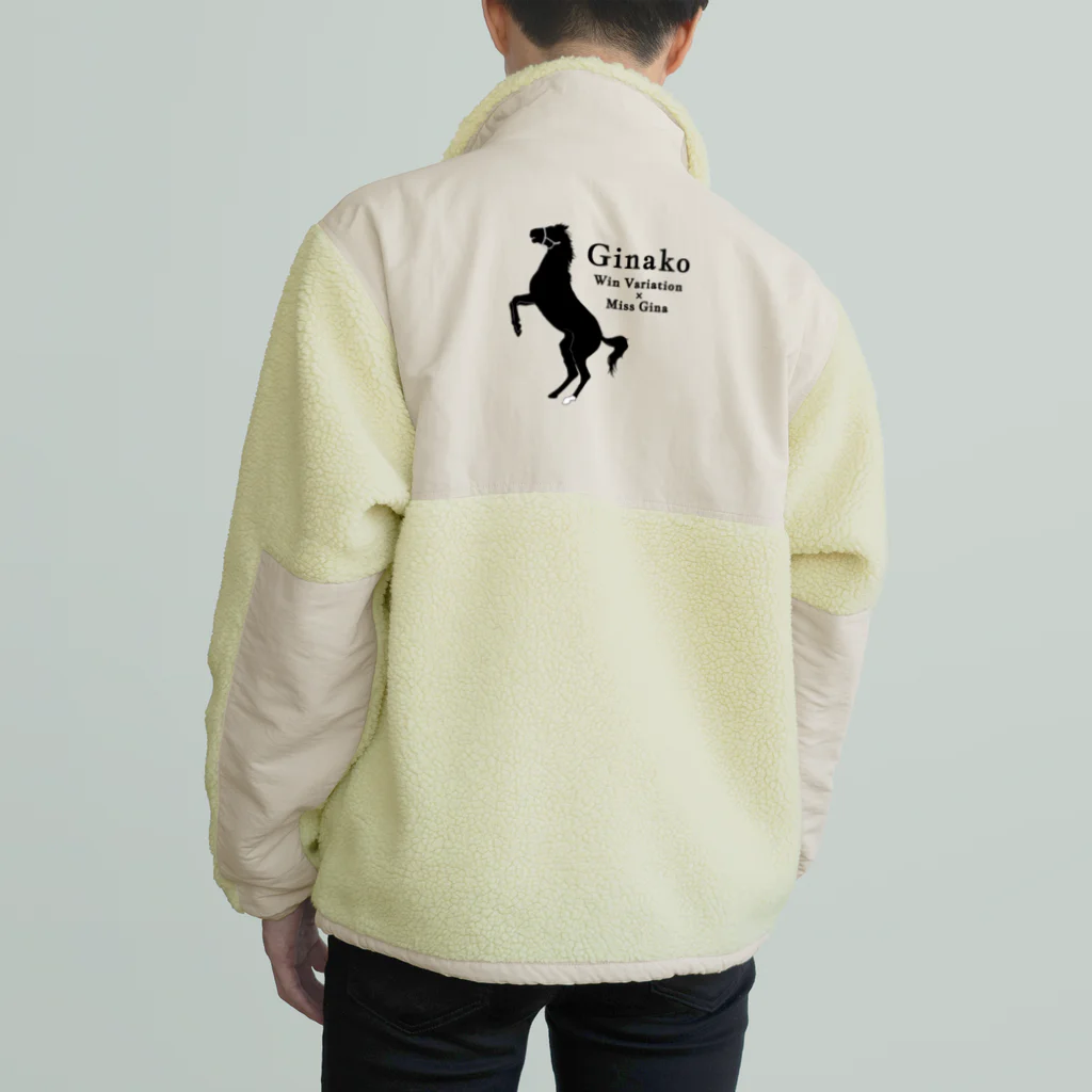 AomoriHorseFarmのジナコシルエット黒 Boa Fleece Jacket