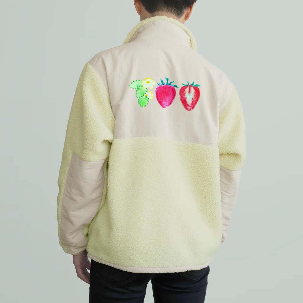 moiのいちご スライス Boa Fleece Jacket