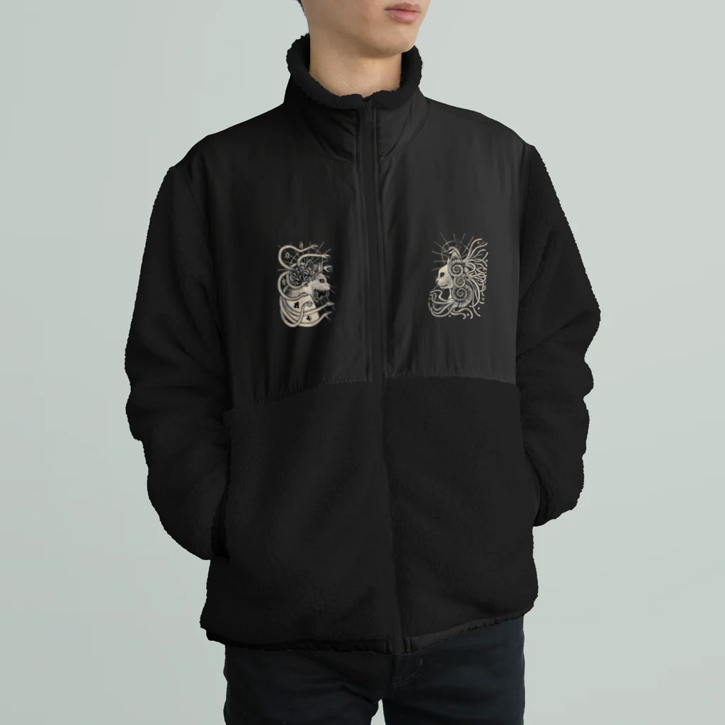 星月猫　徳島洋子の神と妖 (かみとあやかし) 猫 ボアフリースジャケット