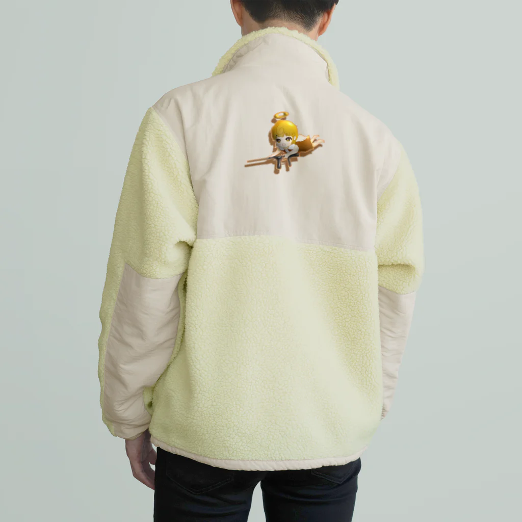 happy-maruの天使✖︎ライフル Boa Fleece Jacket