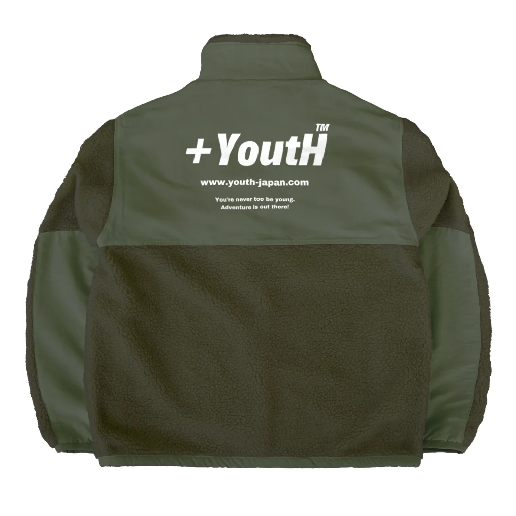 +YoutHのoriginal white logo ボアフリースジャケット
