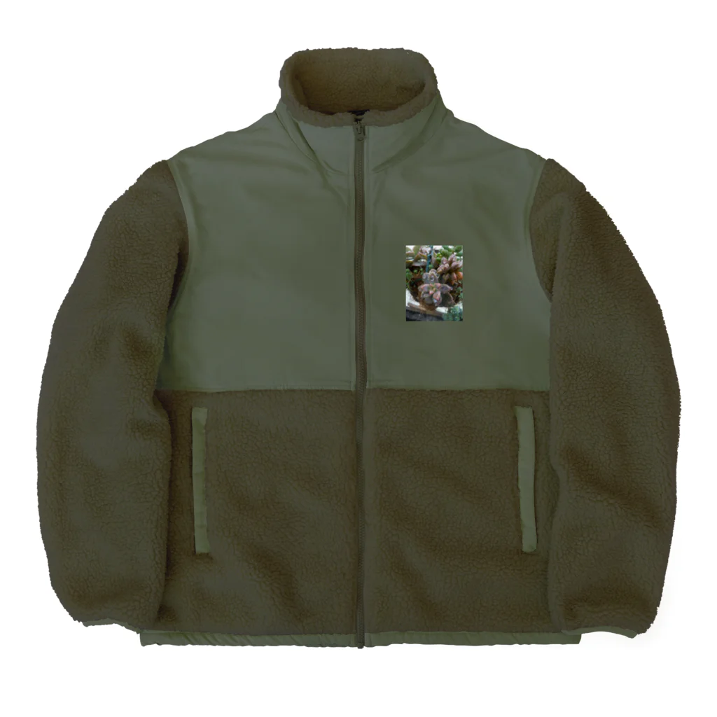 ミクロの雨の中の多肉植物 Boa Fleece Jacket