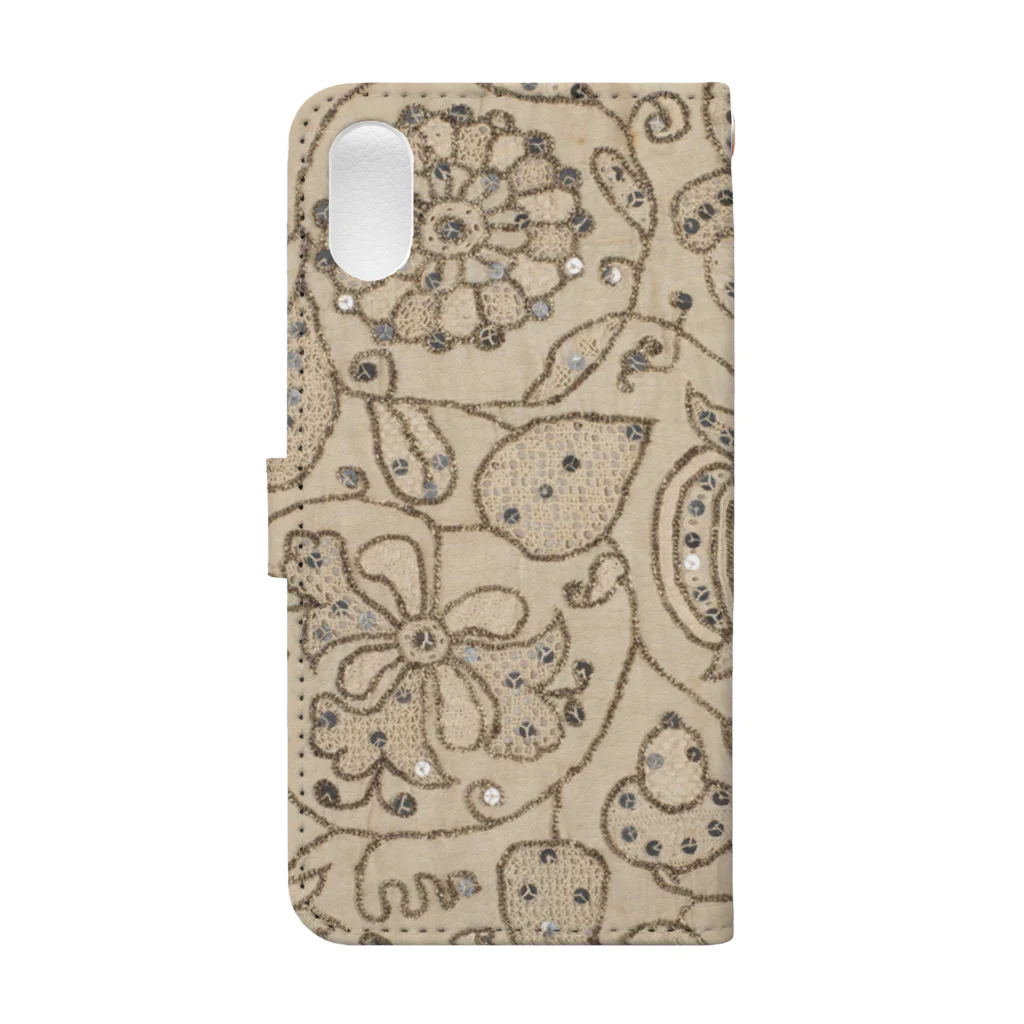 HOKO-ANのBritish Lace Coif Book-Style Smartphone Case :back