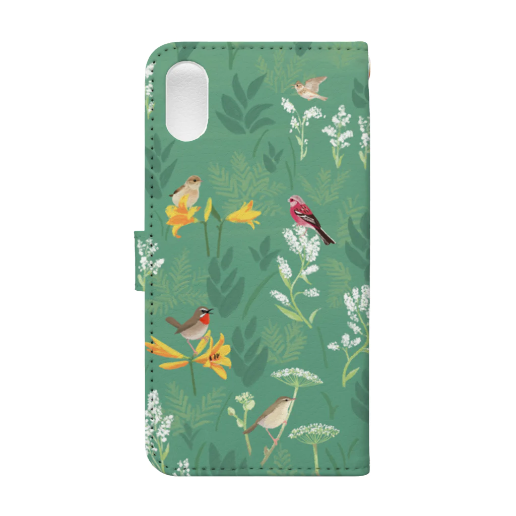 piro piro piccoloの原生花園の野鳥 Book-Style Smartphone Case :back