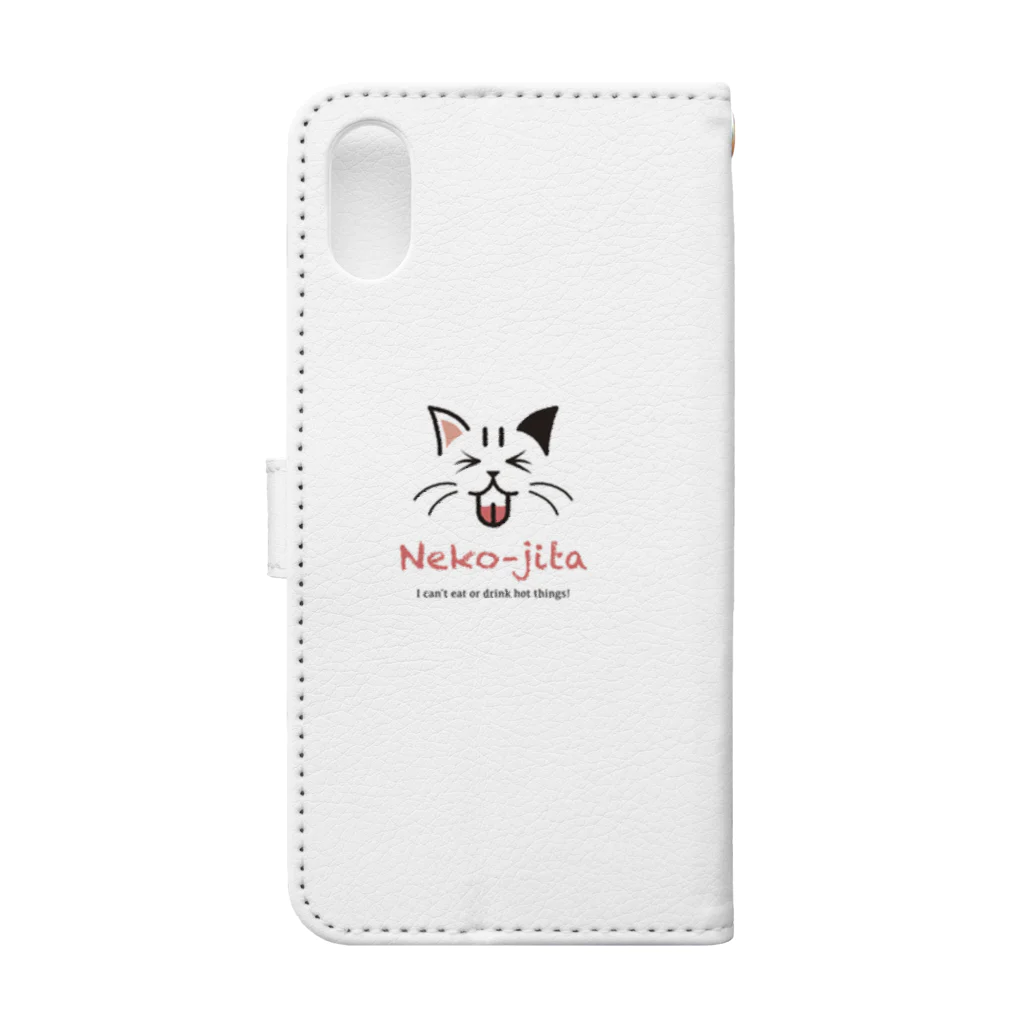 td_shopのNeko-jita iPhoneX/Xs 用 Book-Style Smartphone Case :back