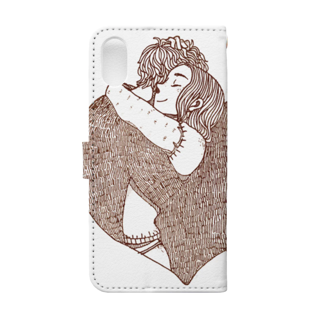 AMANDA SHOPのHUG (モノクロ) Book-Style Smartphone Case :back