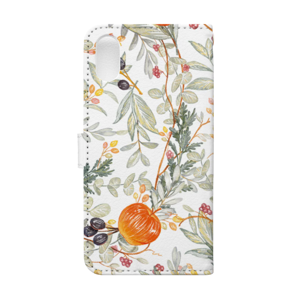 omisoのりんごと花 Book-Style Smartphone Case :back