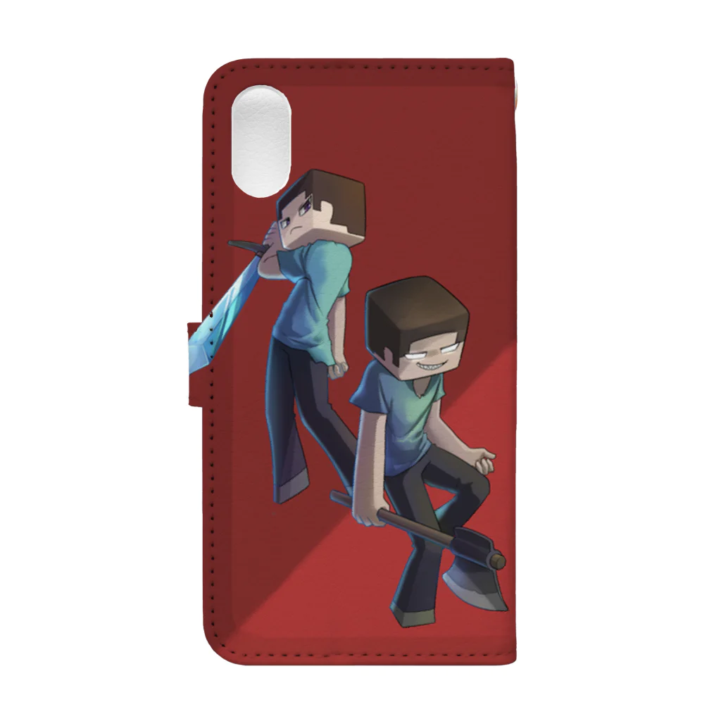 MenmeωのSteve & Herobrine Book-Style Smartphone Case :back