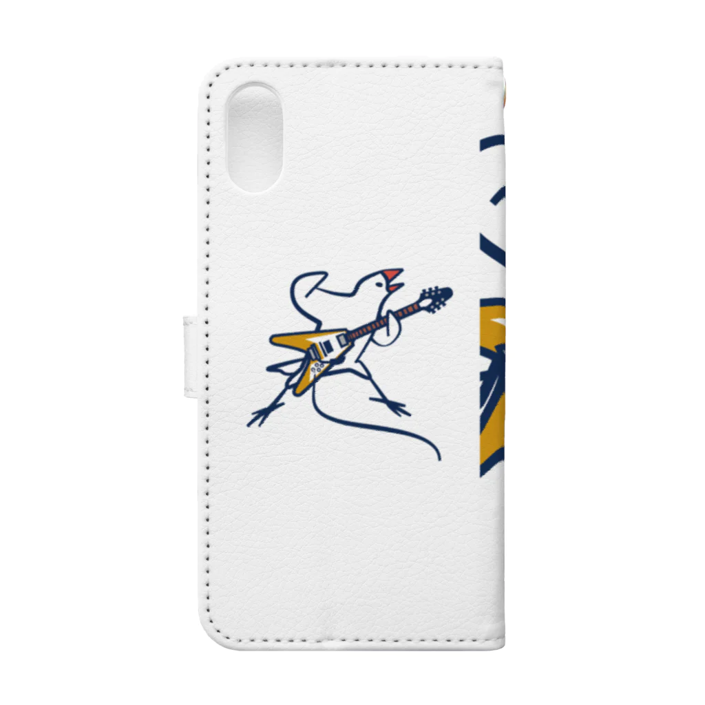 Momi Buncho Lab SHOPのフライングV文鳥(iPhoneXS/X用) Book-Style Smartphone Case :back