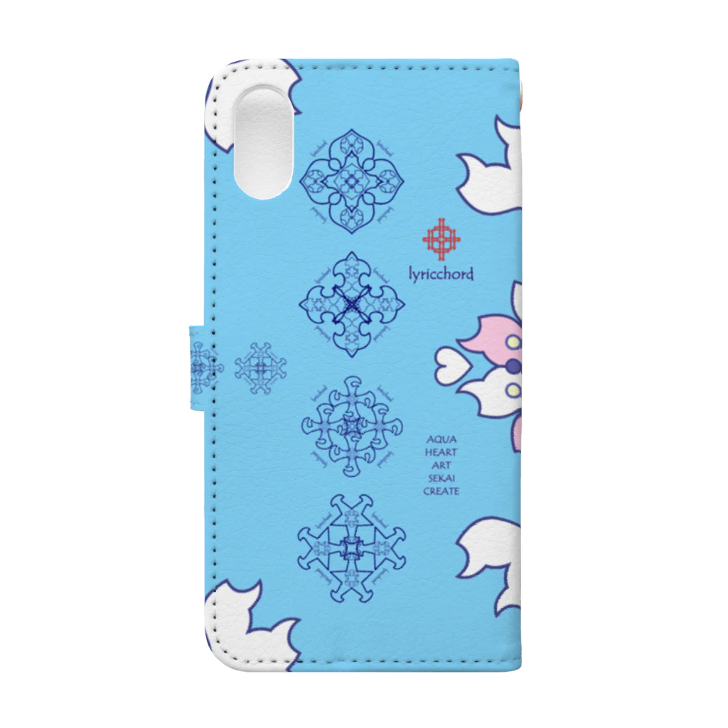 ERIKOERIN ART SHOPの浪漫花-ROMANKA-／アクア Book-Style Smartphone Case :back