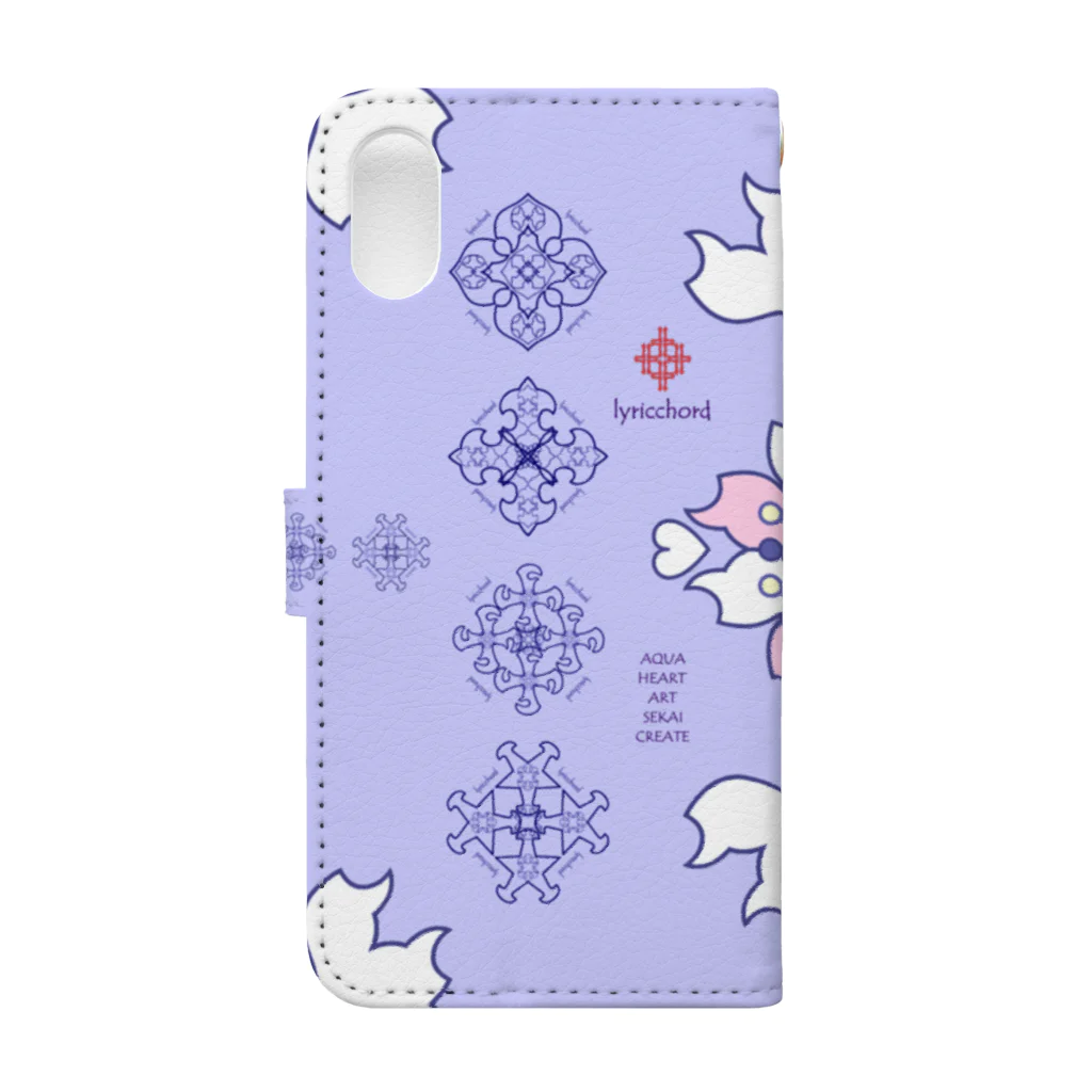 ERIKOERIN ART SHOPの浪漫花-QUEEN-／ラベンダー Book-Style Smartphone Case :back