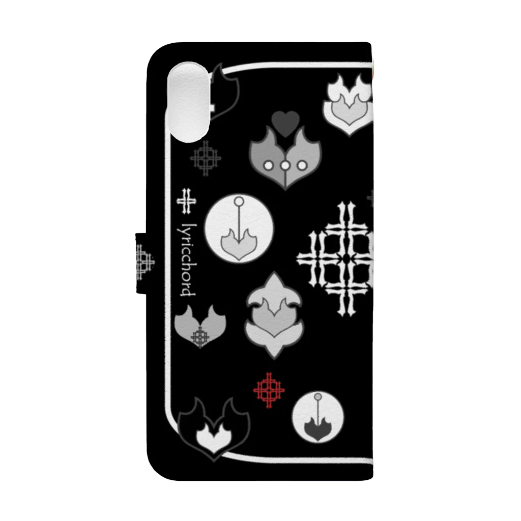 ERIKOERIN ART SHOPのlyricchordエンブレム／ブラック Book-Style Smartphone Case :back